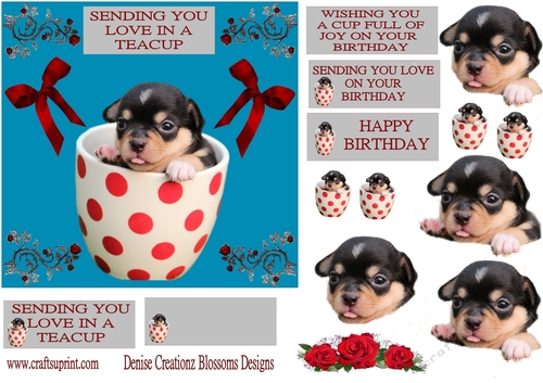 Love in a  teacup dog design