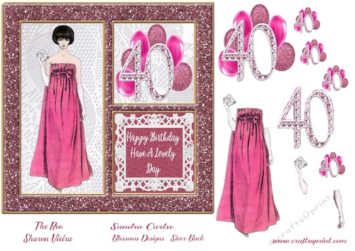 A 40th birthday design pink