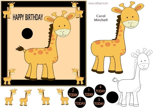 Animal birthday Design approx 7inches x 7inches