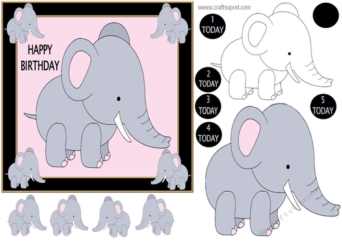 Animal birthday Design approx 7inches x 7inches