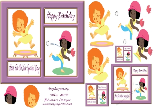 Girls Birthday approx 7 x 7 inches