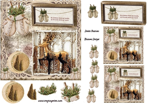 Christmas time design approx 7 x 7 inches