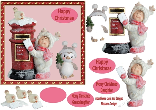 Cute Christmas girl post box