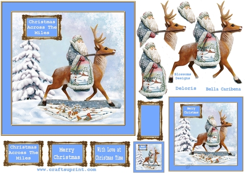Santa is on his reindeer 