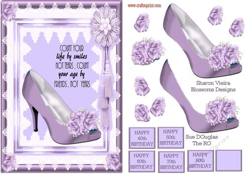Birthday 40, 50, 60, 70, 80 lilac