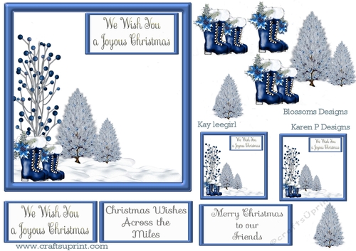 Blue Christmas scene 