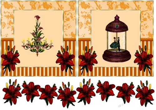 2 card toppers with decoupage 