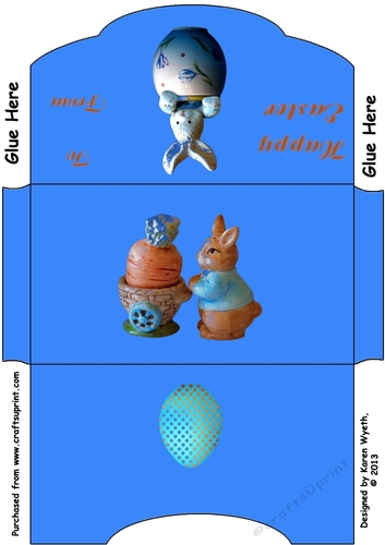 Easter money wallet blue