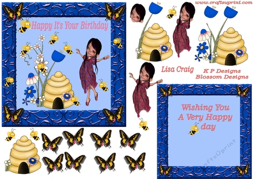 A beautiful birthday design with insert on same sheet 2