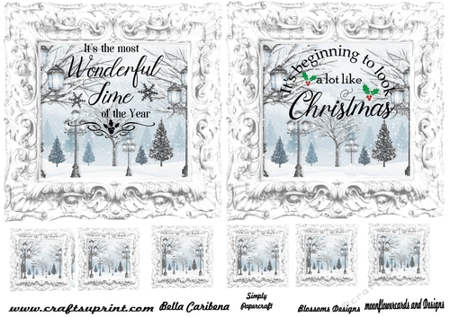 2 Christmas toppers with 6 Christmas gift tags