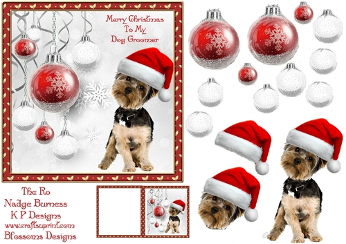 Dog Groomer Christmas Design Yorkshire terrier
