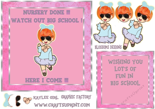 Nursery girl leaver with insert on 1 sheet