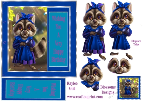 Cute Racoon birthday design 2