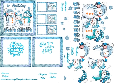 Blue Christmas Snowman