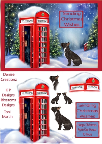 Santa Christmas Frenchie dog 