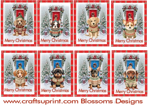 Christmas gift tags dogs