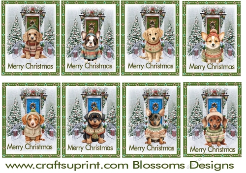 Christmas gift tags dogs