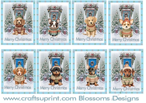 Christmas gift tags dogs