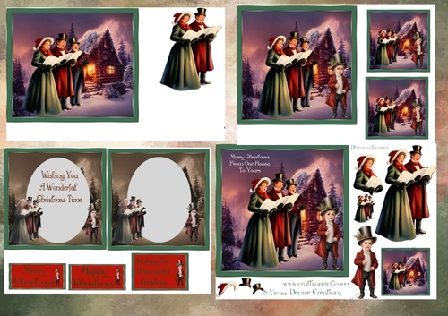 Vintage Caroling kit 7x 7 