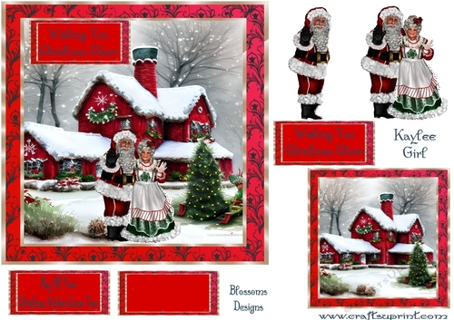 Vintage Christmas Cheer 3  approx 7 x  7