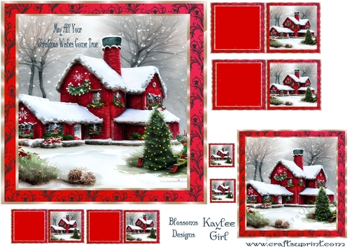 Vintage Christmas Cheer 4  approx 7 x  7