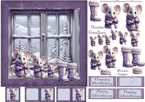 Purple Christmas / Birthday 2 ( mice)