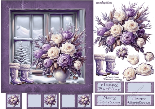 Purple Christmas / Birthday 4 ( flowers)