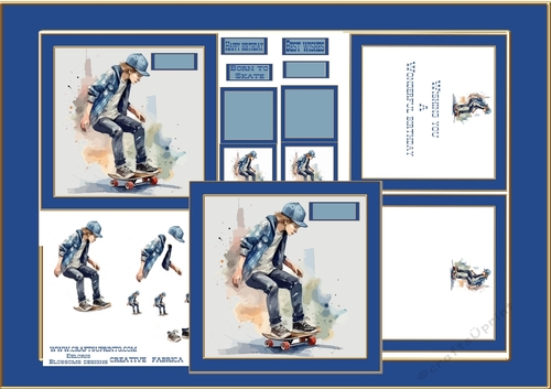 skateboard design approx 7 x 7 kit