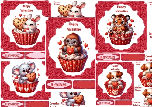 5 cute baby animal kit 7x7 base sheets