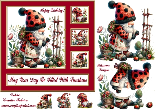 A beautiful summer birthday design approx 7 x7