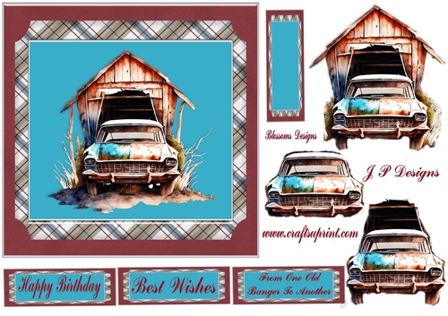 Vintage car design 7 x 7  1