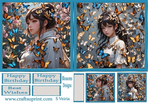 2  birthday girl toppers with tags