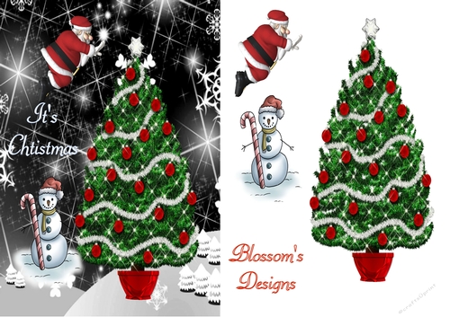 Santa and Christmas tree