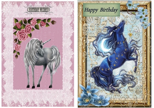 Blue and Pink Unicorn toppers 