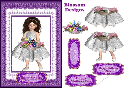 Purple flower girl