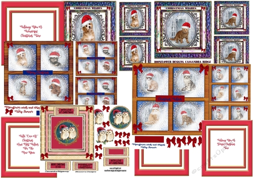 A christmas kit cats,dogs,inserts and an owl  design