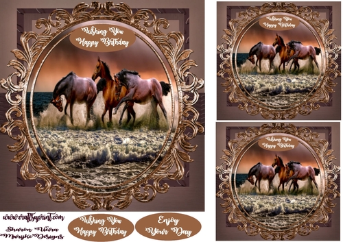 Horses bithday card