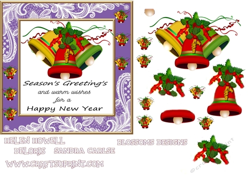 Christmas bells purple frame