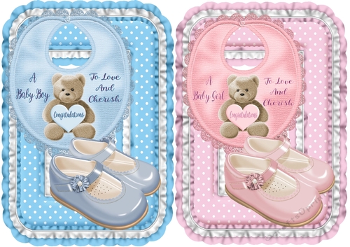A baby boy and a baby girl toppers