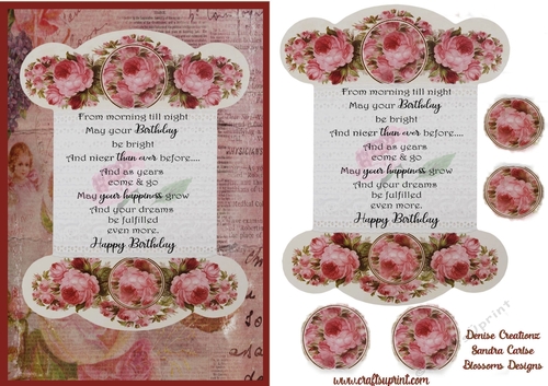 Birthday verse and flowers 2