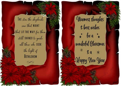 Poinsettia vintage Toppers