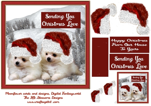 Christmas Pups aprox 7x7 