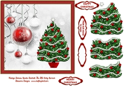 Christmas Baubles and tree approx 7x7inches
