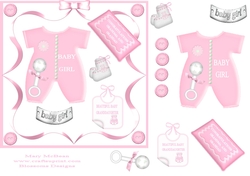 Pink new baby girl Grandma and Grandad