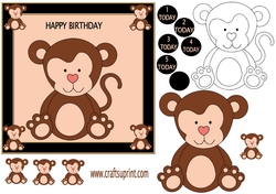 Animal birthday Design approx 7inches x 7inches