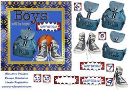 Boys will be boys approx 7x7inches