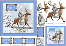 Santa is on his reindeer 