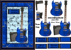 Guitar birthday blue