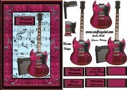 Guitar birthday pink