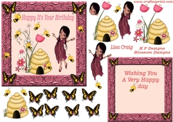 A beautiful birthday design with insert on same sheet